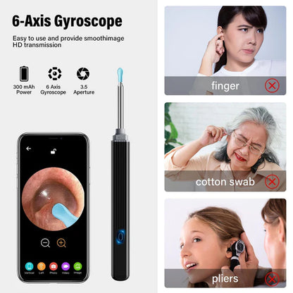 Ear Cleaner Wireless Otoscope Removal Tool With Camera 6 LED Light