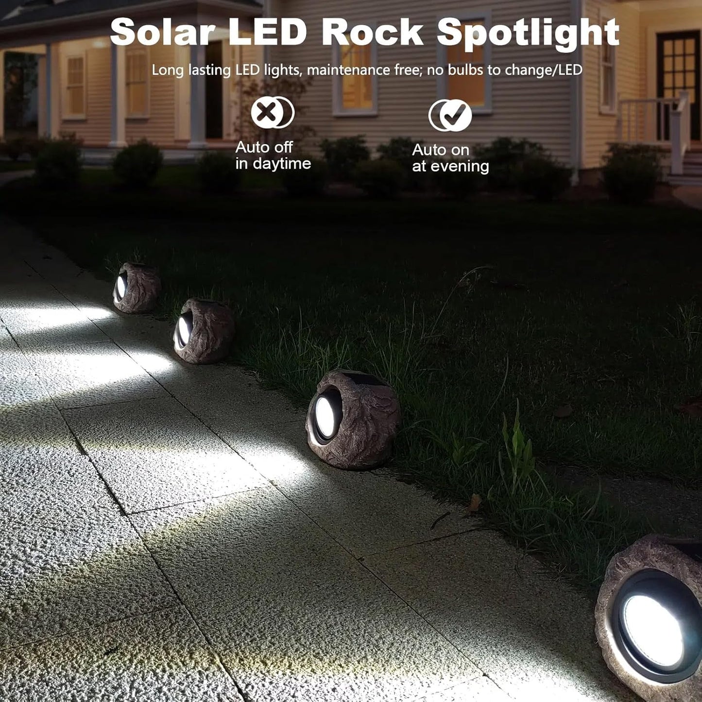 Solar Powered Waterproof LED Rock Lamp