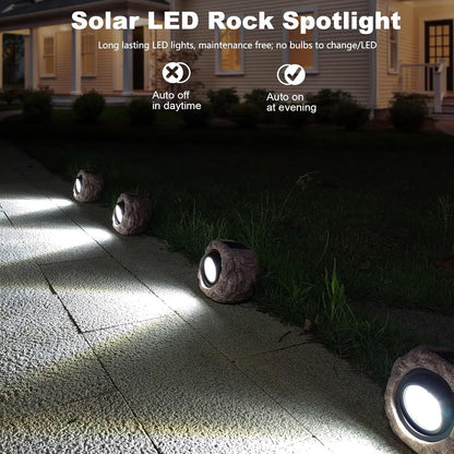 Solar Powered Waterproof LED Rock Lamp