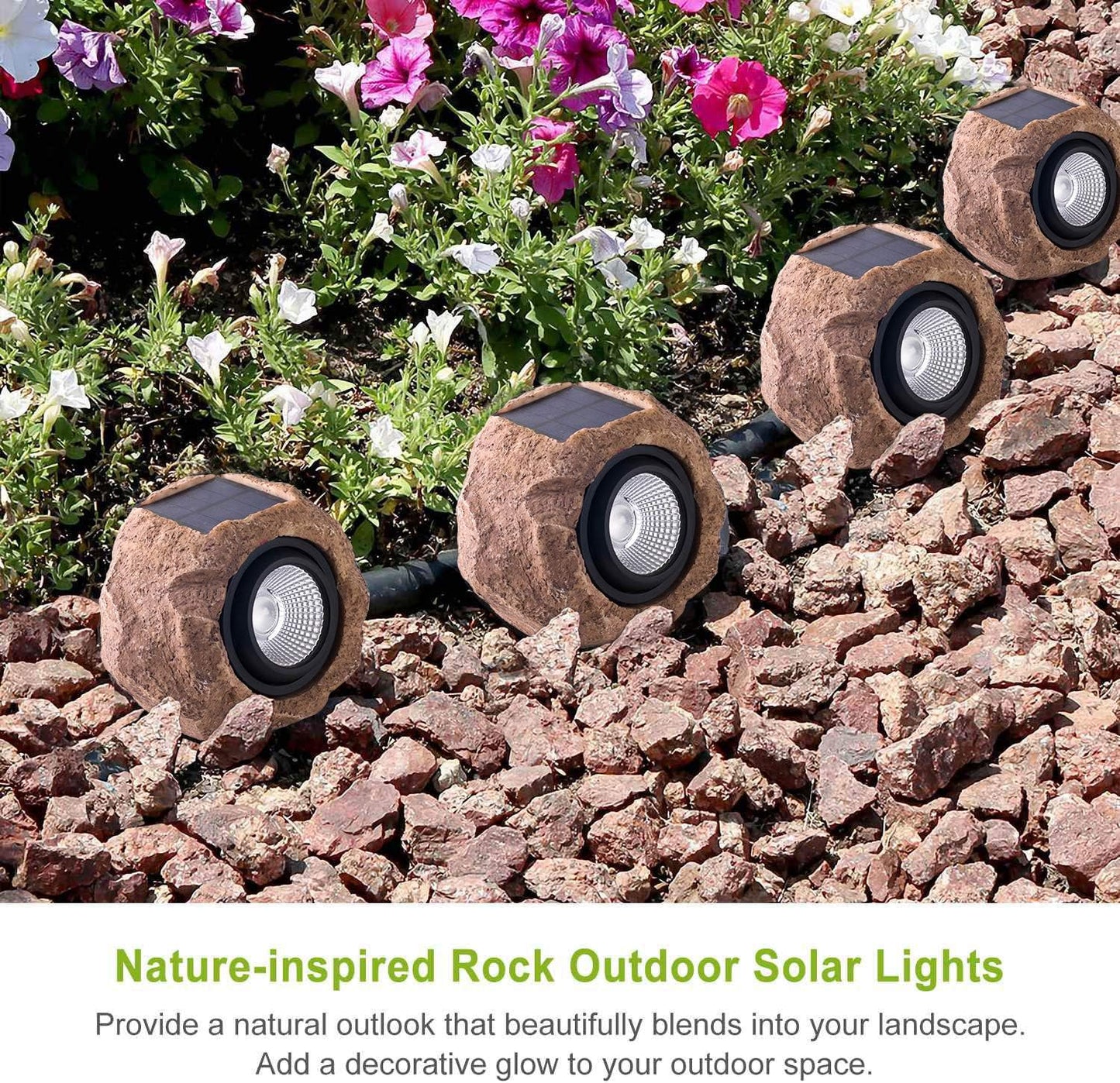 Solar Powered Waterproof LED Rock Lamp