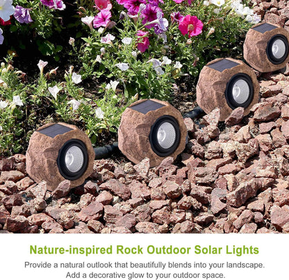 Solar Powered Waterproof LED Rock Lamp