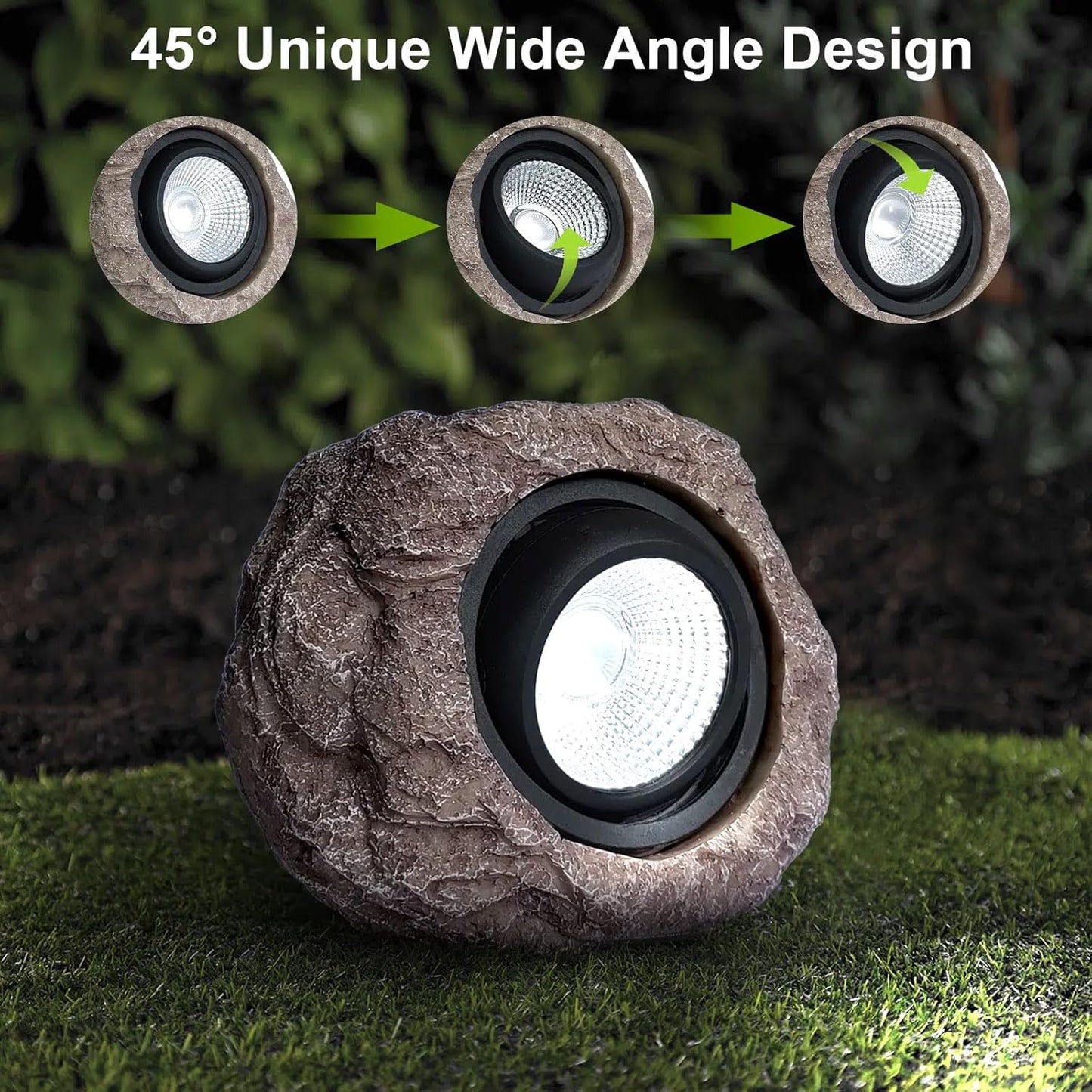 Solar Powered Waterproof LED Rock Lamp