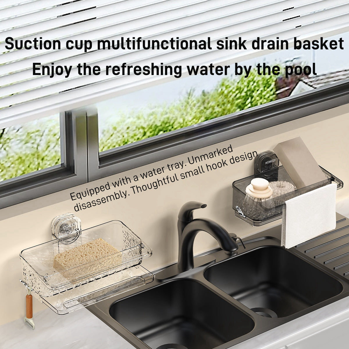 Compact Sink Drain Rack Organizer