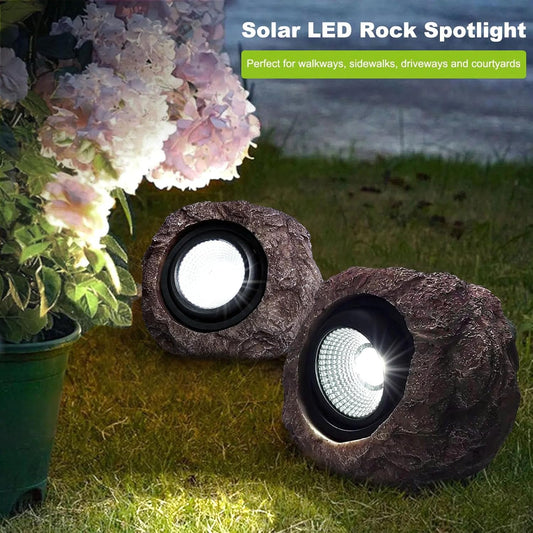 Solar Powered Waterproof LED Rock Lamp
