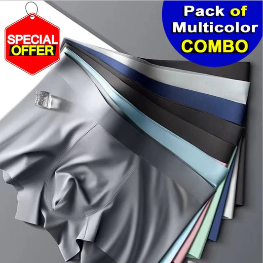 Premium Men’s Ice Silk Boxers (Pack of 5)