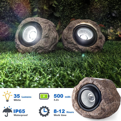 Solar Powered Waterproof LED Rock Lamp